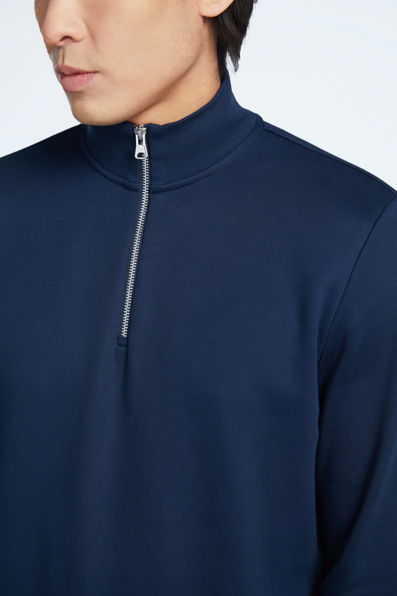 Regal Slim Fleece Half Zip Sweatshirt | Navy 14036N - Image 2