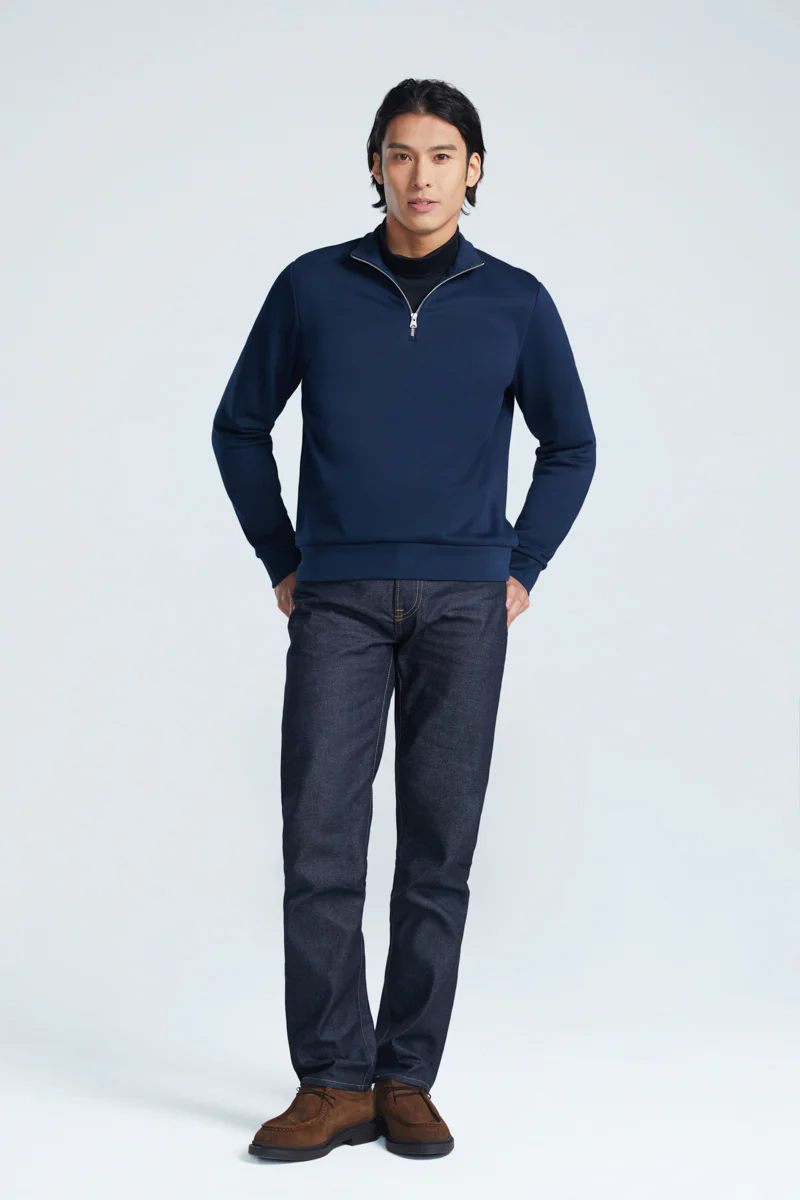 Regal Slim Fleece Half Zip Sweatshirt | Navy 14036N - Image 3