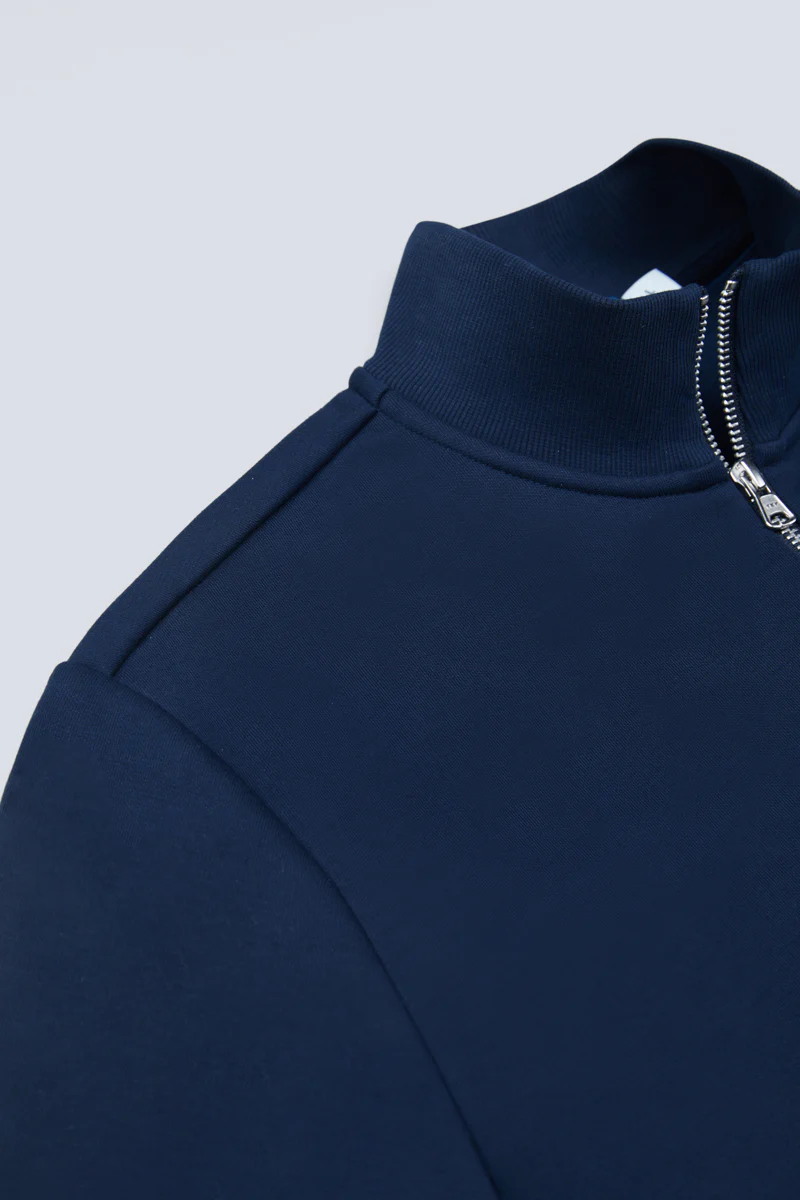 Regal Slim Fleece Half Zip Sweatshirt | Navy 14036N - Image 7