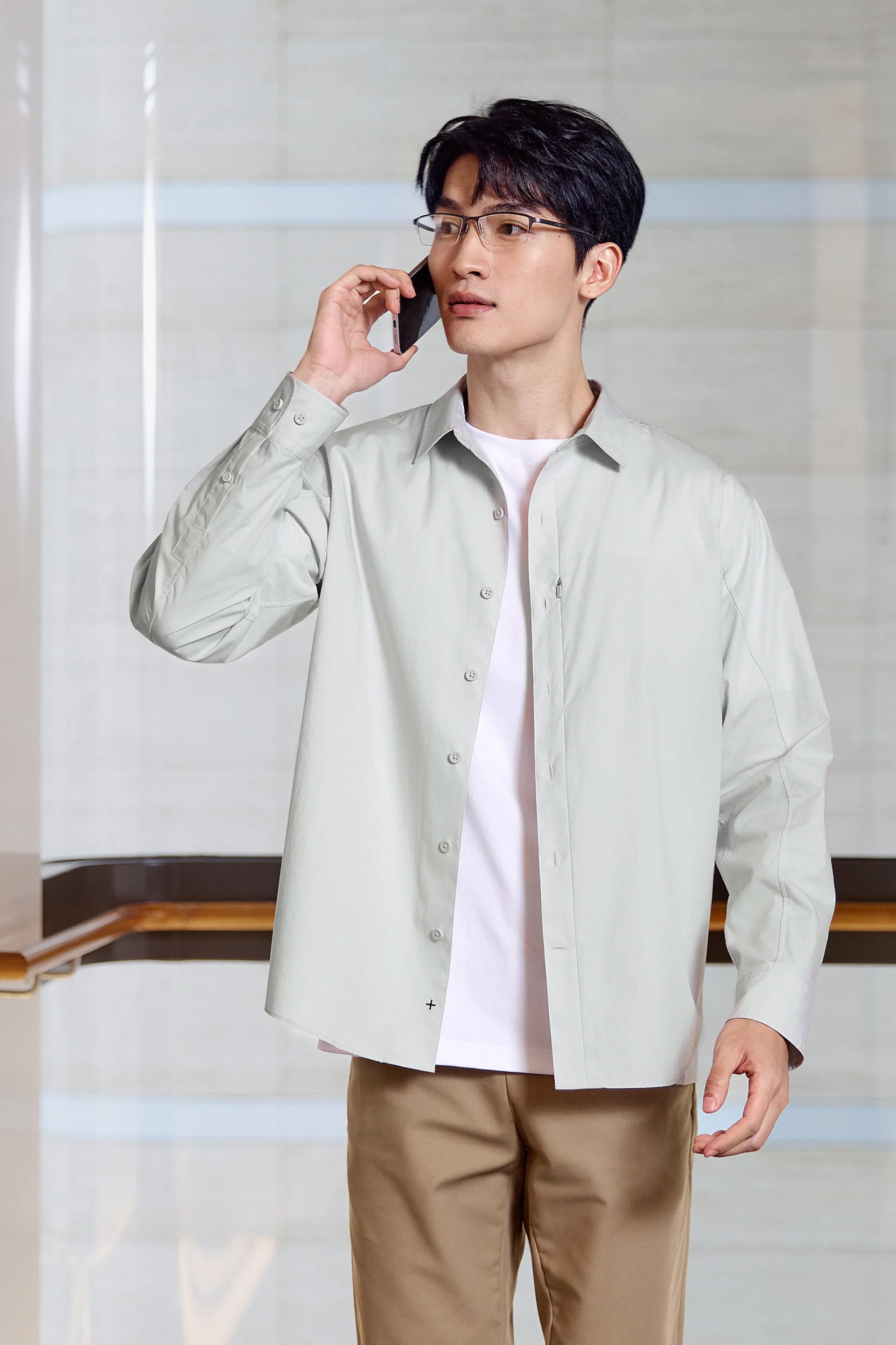Repel⁺ Zip Pocket Shirt | Light Grey 27809N - Image 3