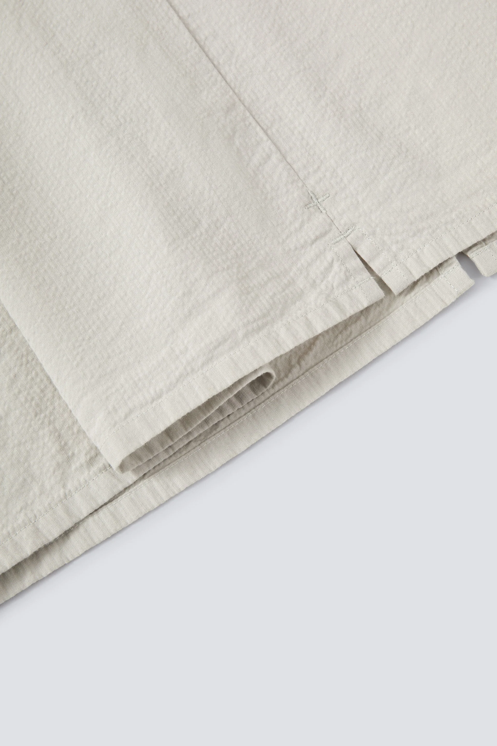 Seersucker Short Sleeve Casual Shirt | Light Taupe 25648N - Image 8