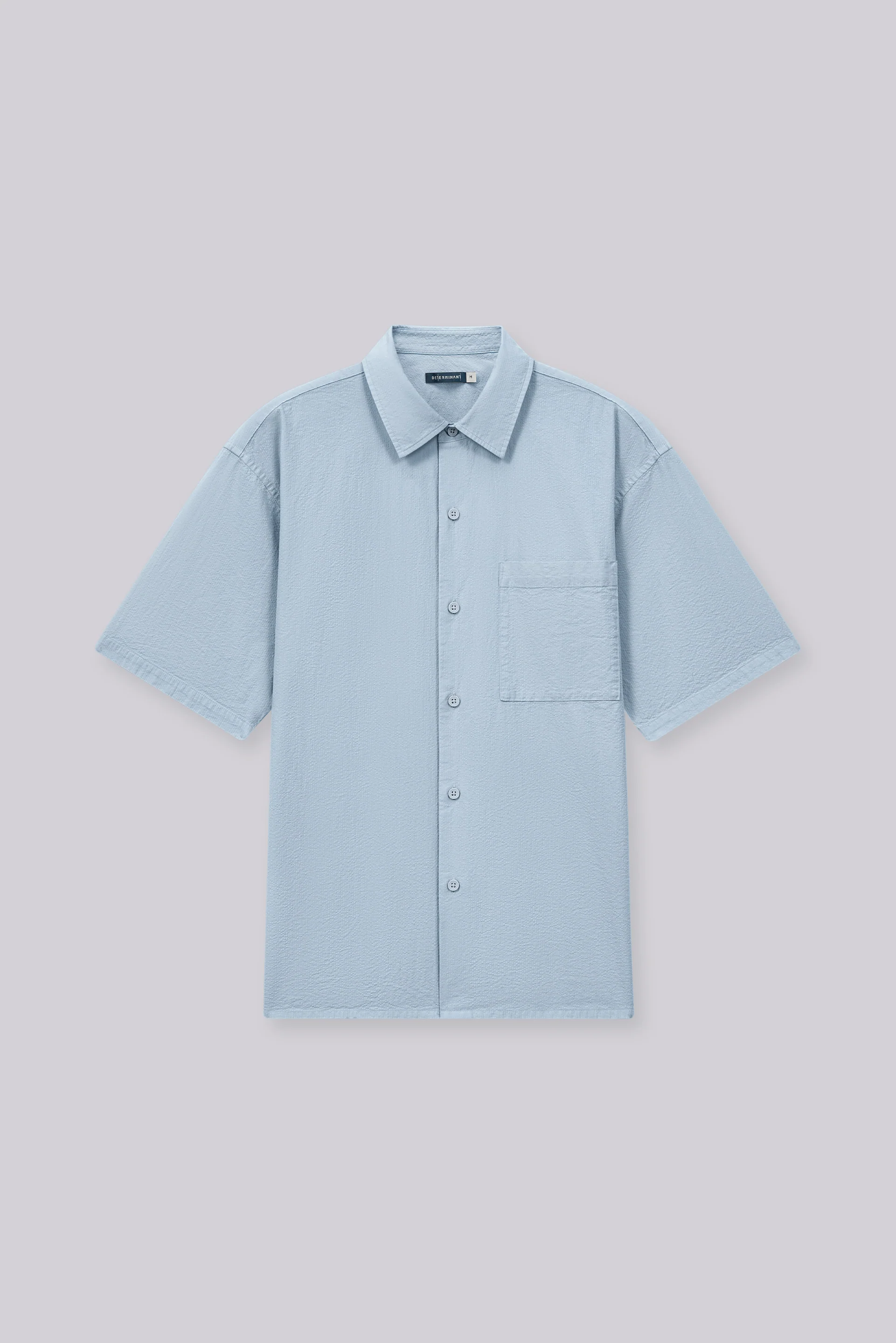 Seersucker Short Sleeve Casual Shirt | Navy Grey 15908N - Image 3
