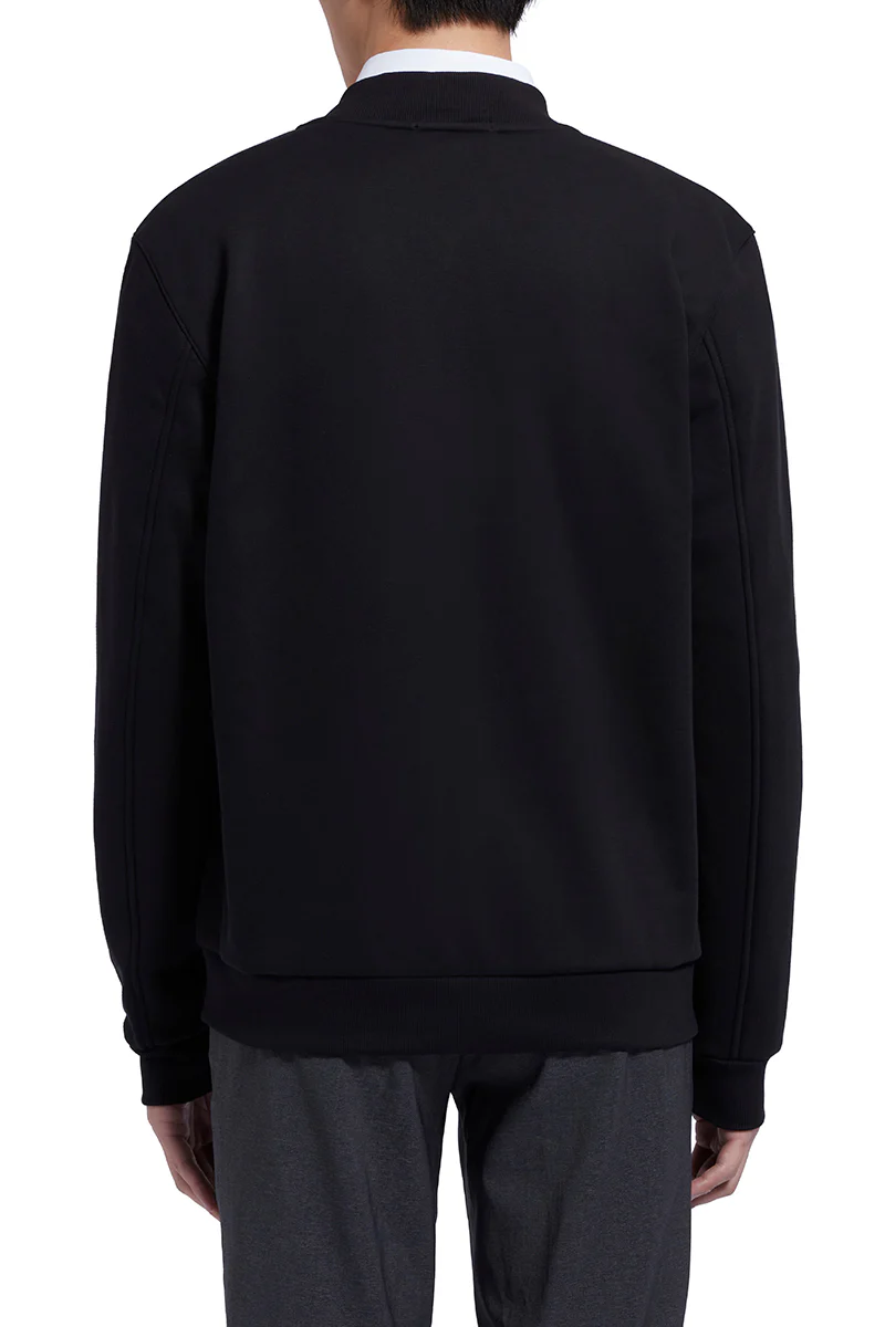 Slim Fleece Bomber Jacket | Black BKFD01 - Image 4