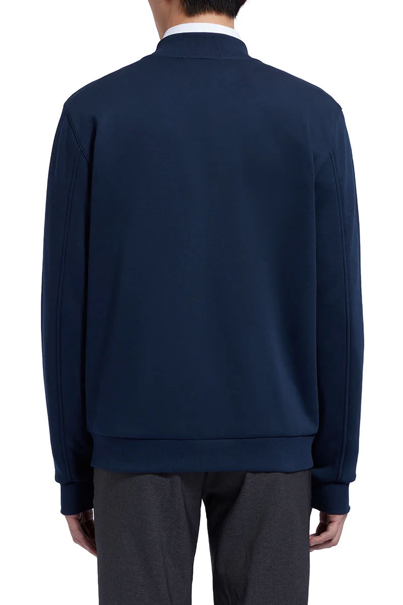 Slim Fleece Bomber Jacket | Navy 14036N - Image 4