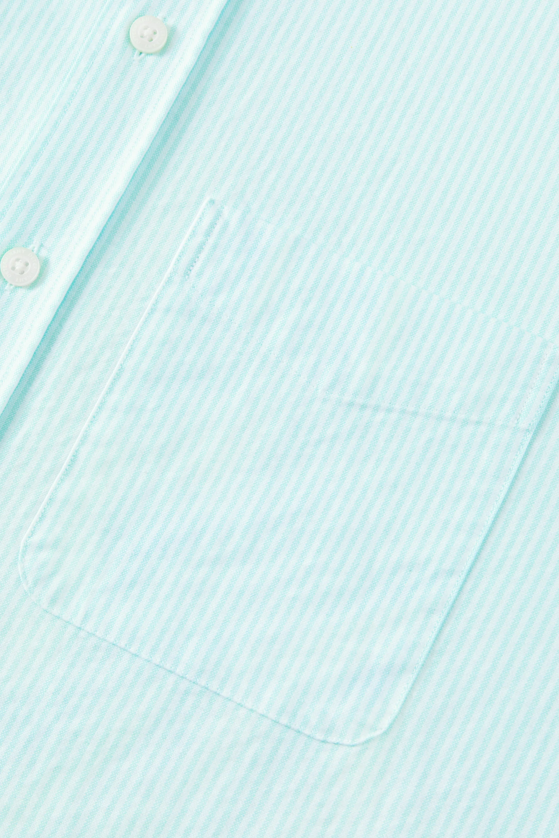 Soft Oxford Button-Down Casual Shirt | Iced Aqua Stripes 25475N - Image 8