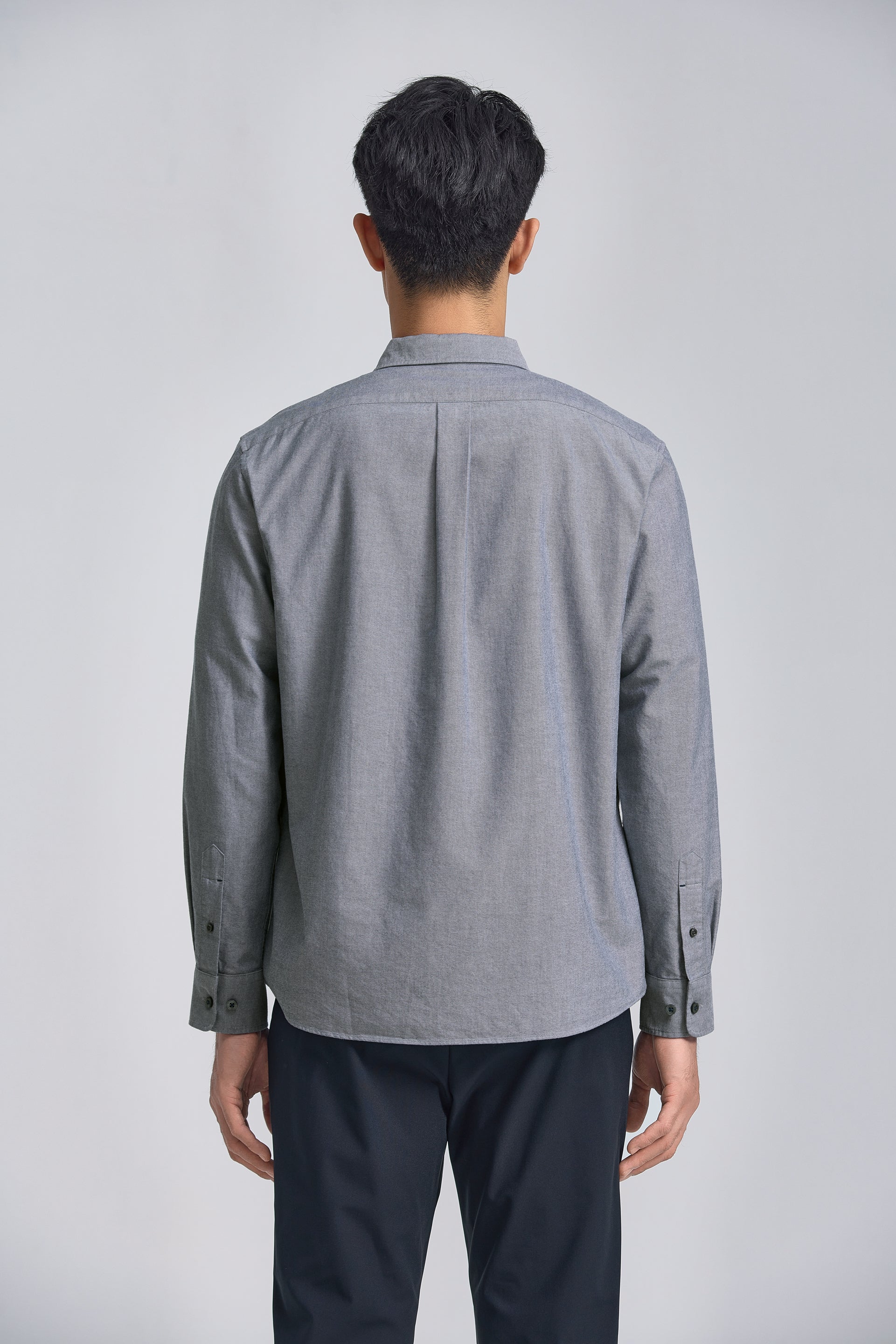 Soft Oxford Button-Down Casual Shirt | Navy 30141N - Image 3