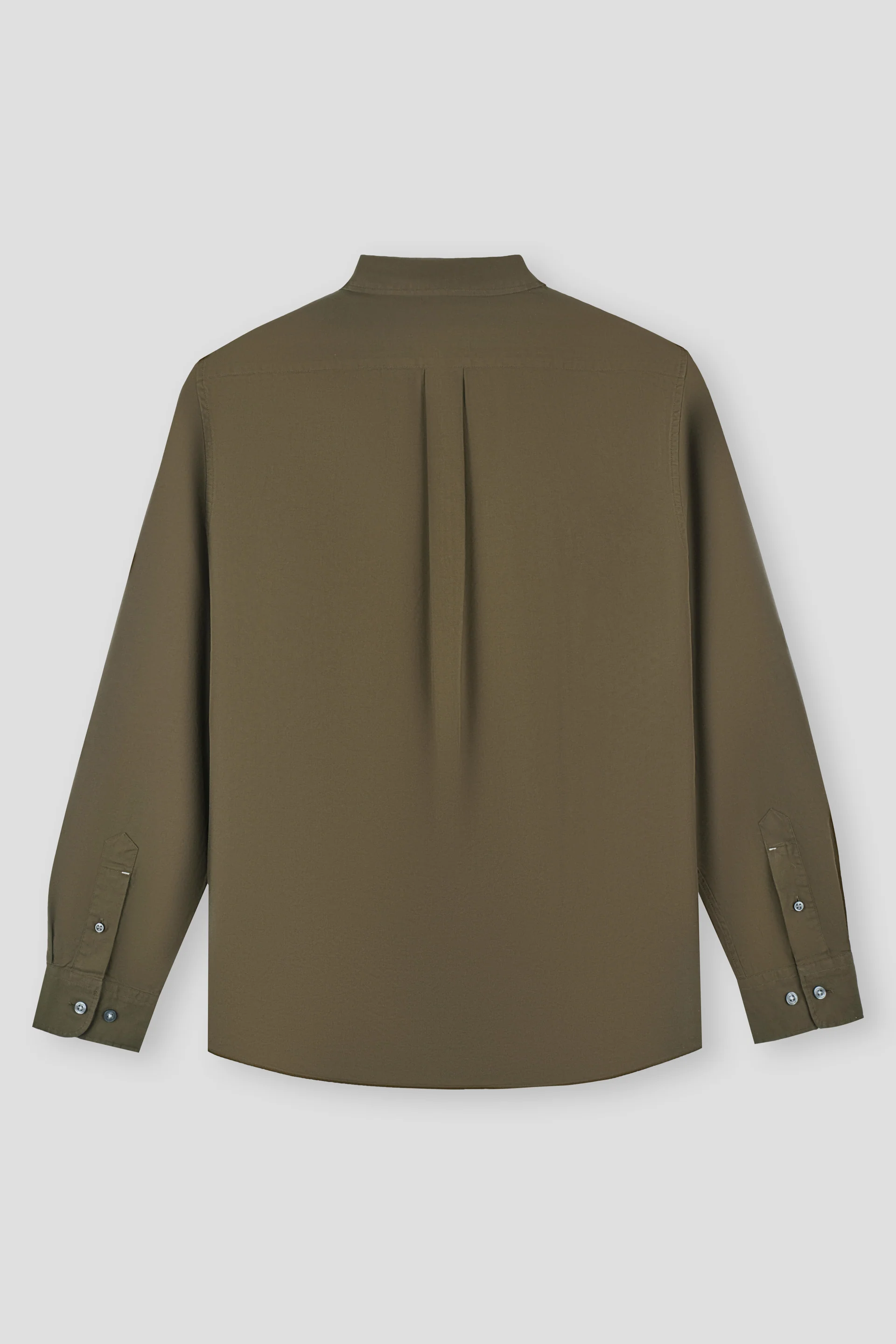 Soft Twill Point Collar Casual Shirt | Olive 23697Z - Image 3