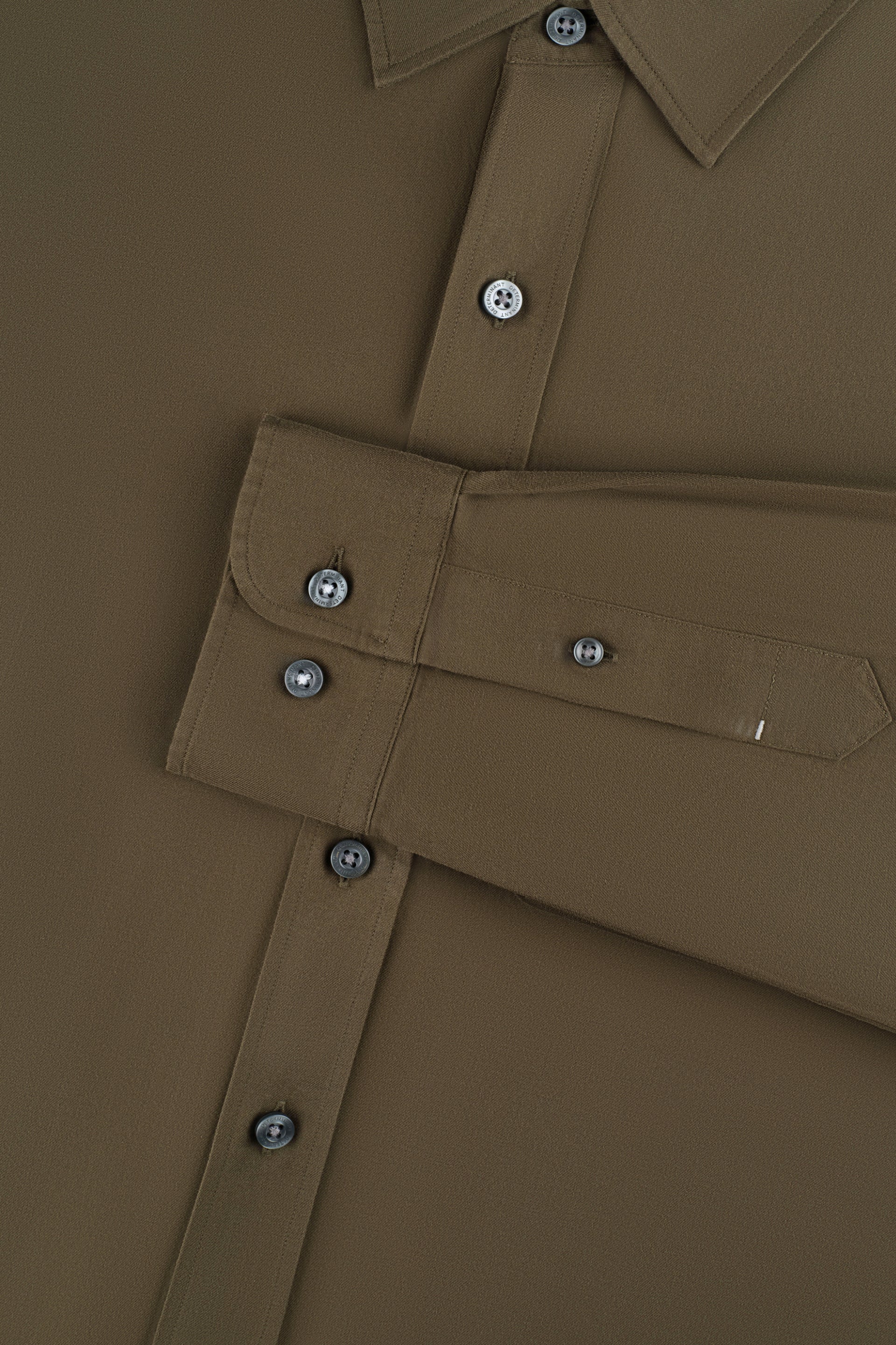 Soft Twill Point Collar Casual Shirt | Olive 23697Z - Image 5