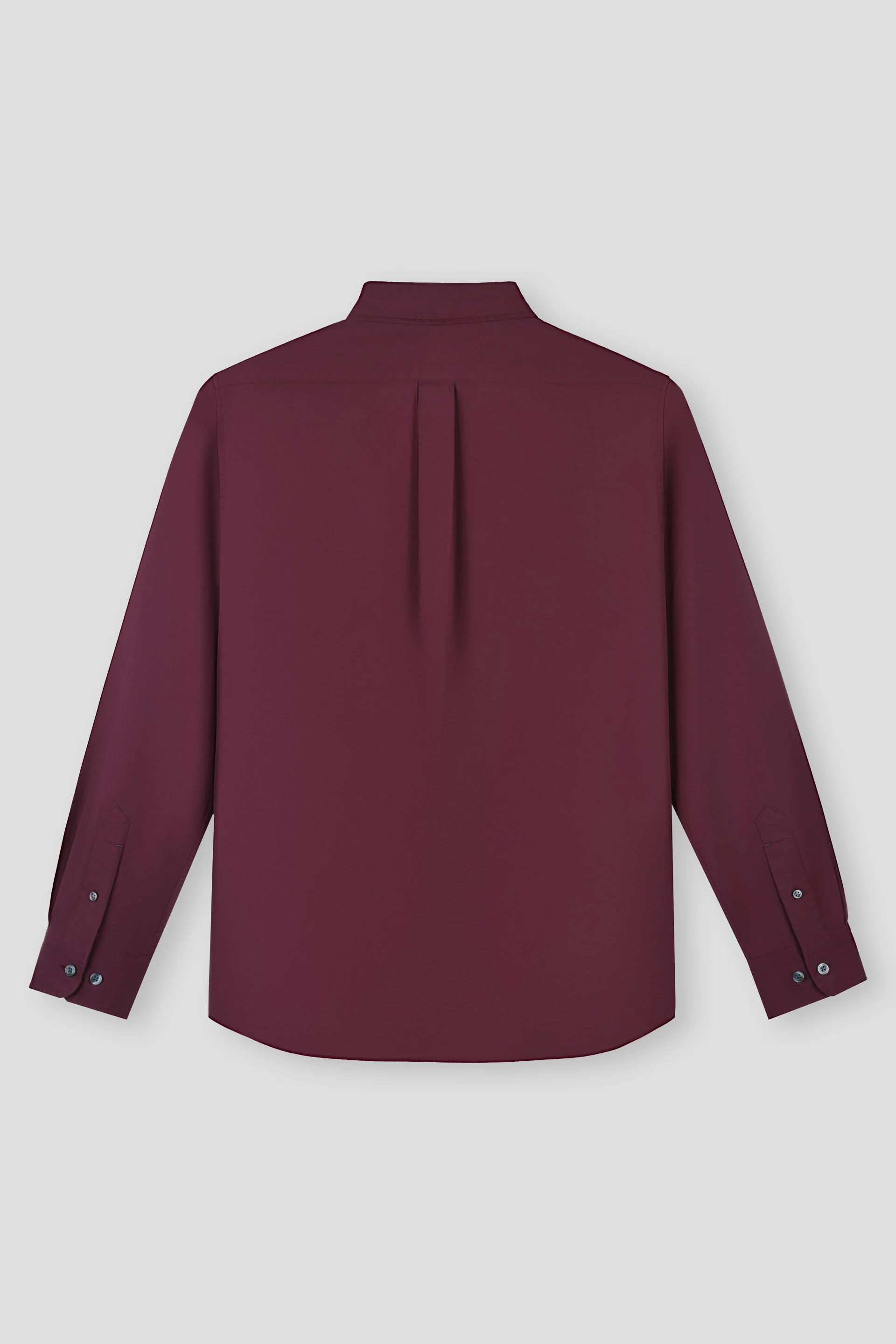 Soft Twill Point Collar Casual Shirt | Plum Burgundy 14460N - Image 3