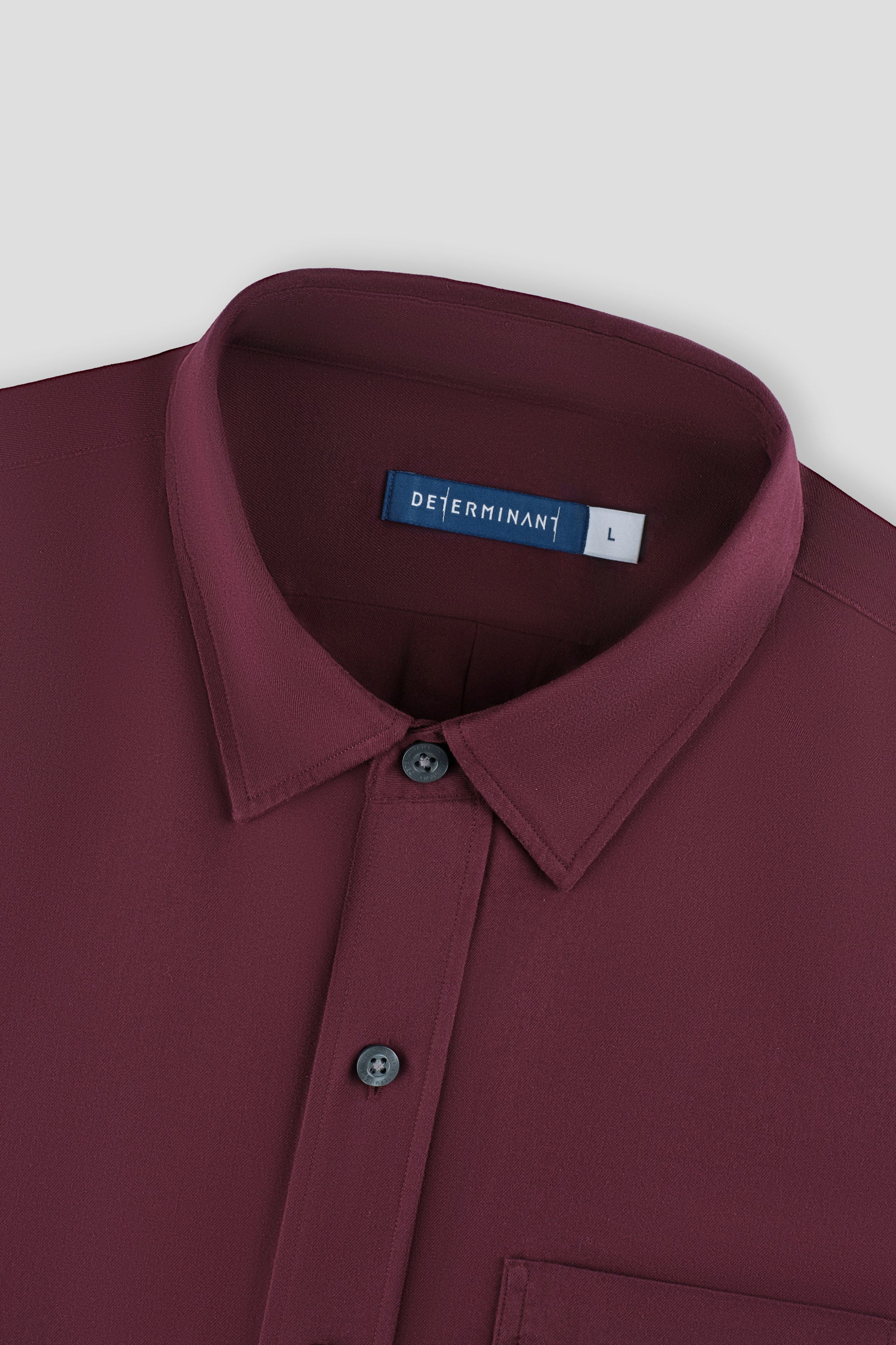 Soft Twill Point Collar Casual Shirt | Plum Burgundy 14460N - Image 4