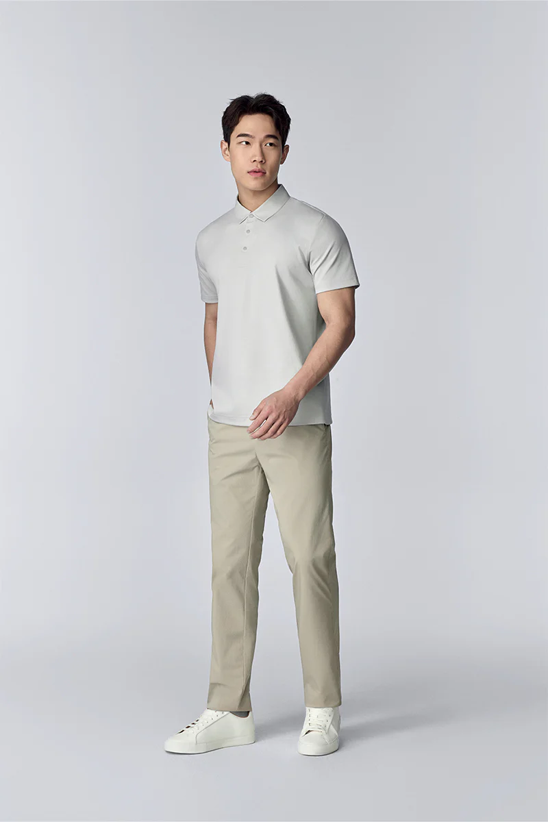Softex Snap-Front Polo | Light Grey GYFL01 - Image 2