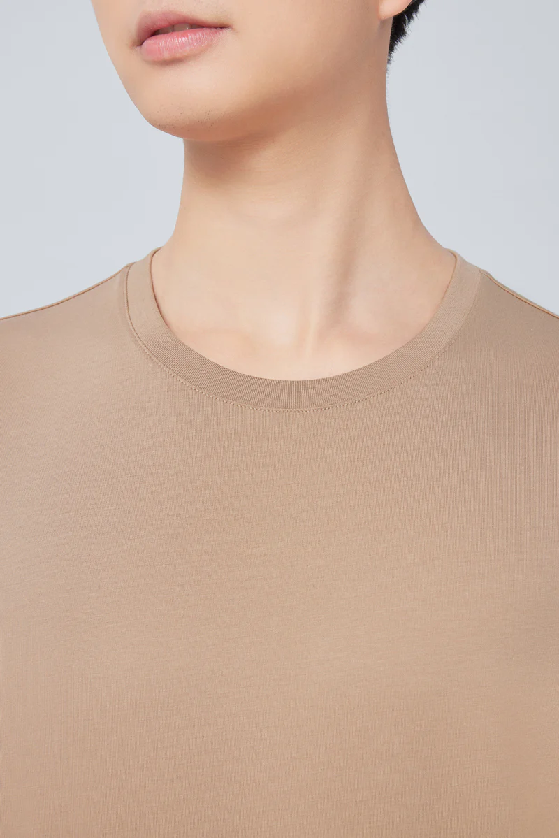 Super Soft Crew Neck T-Shirt | Khaki KKE169 - Image 2