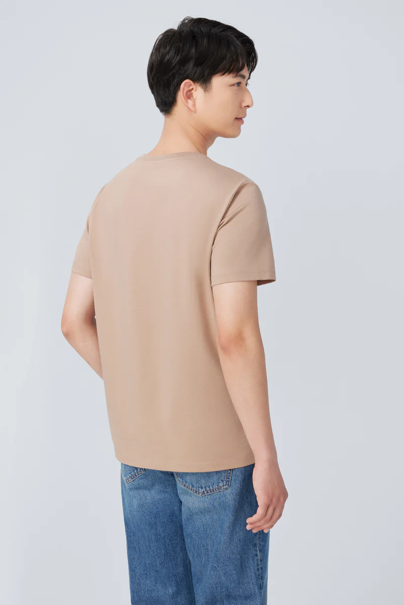Super Soft Crew Neck T-Shirt | Khaki KKE169 - Image 4