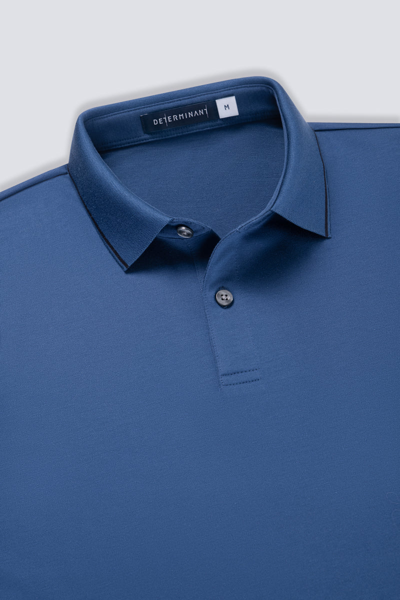 Super Soft Pique Tipped Polo | Blue NYE075 - Image 8