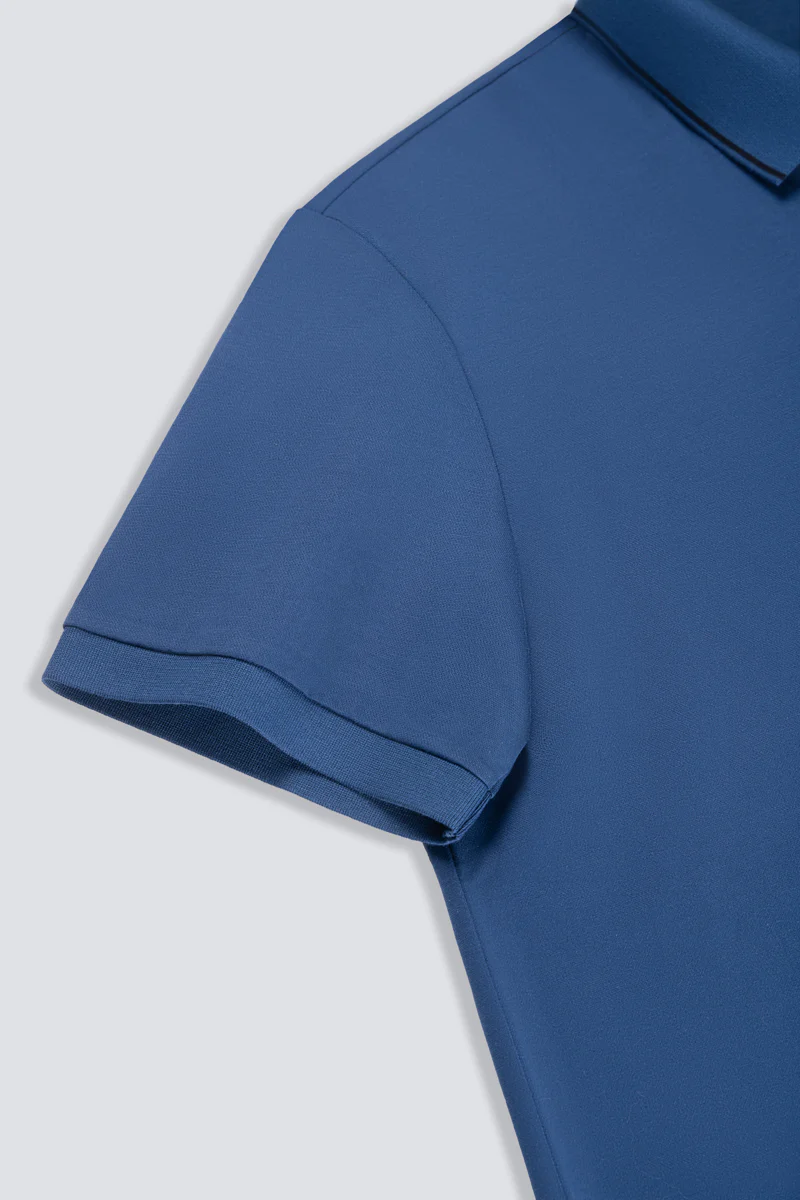 Super Soft Pique Tipped Polo | Blue NYE075 - Image 9
