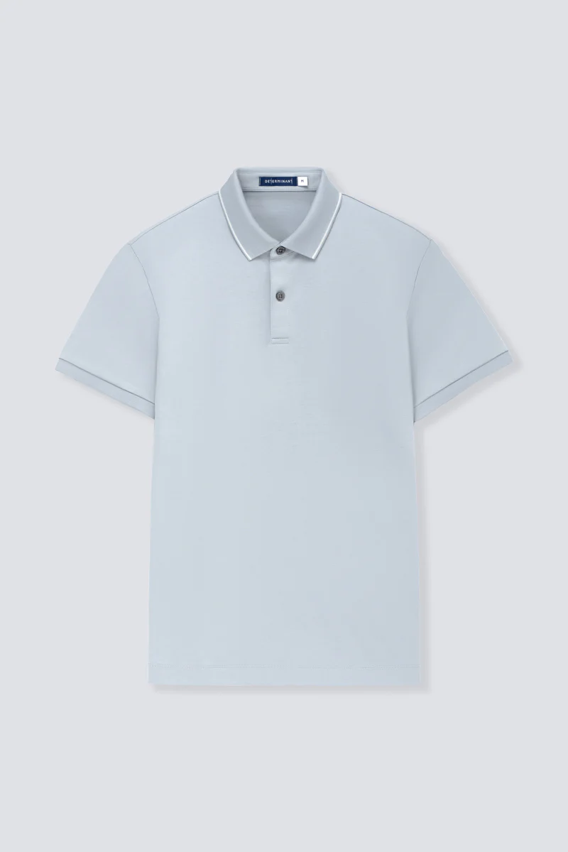Super Soft Pique Tipped Polo | Grey Blue BLE251 - Image 13