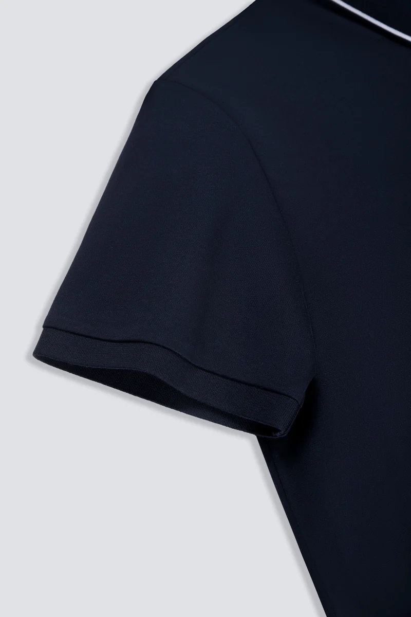 Super Soft Pique Tipped Polo | Navy NNY096 - Image 10
