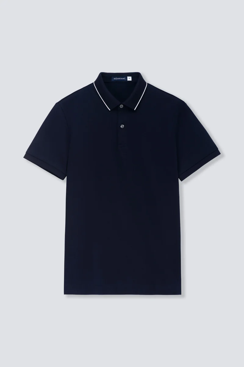 Super Soft Pique Tipped Polo | Navy NNY096 - Image 13