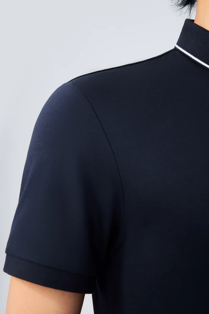 Super Soft Pique Tipped Polo | Navy NNY096 - Image 3