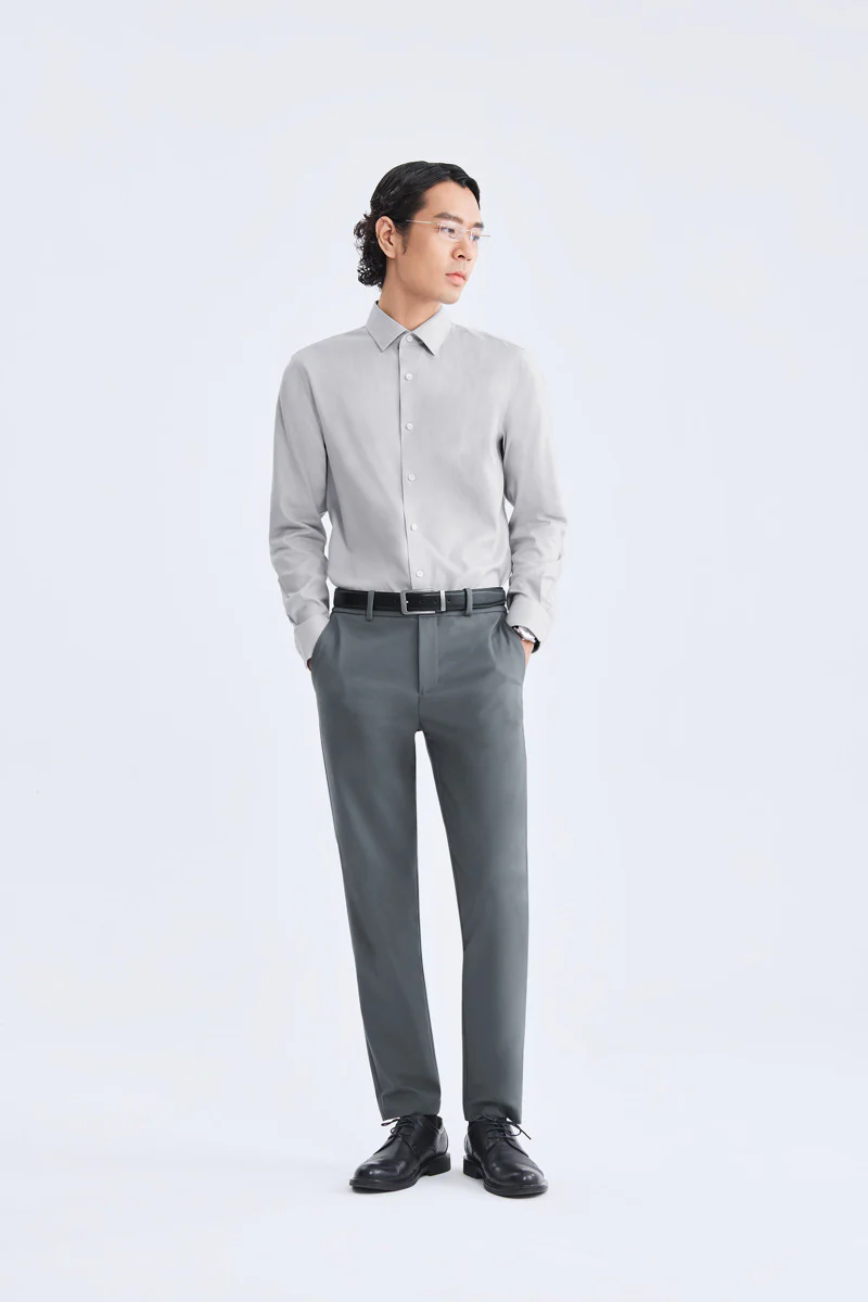 Supreme Cotton-Cashmere Dobby Dress Shirt | Grey Stripes 28700N - Image 3
