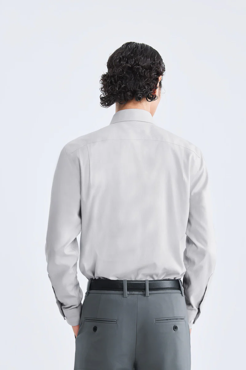 Supreme Cotton-Cashmere Dobby Dress Shirt | Grey Stripes 28700N - Image 4