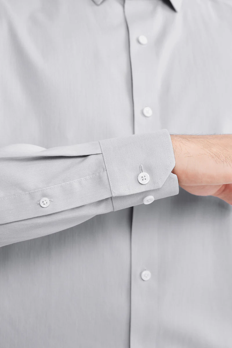 Supreme Cotton-Cashmere Dobby Dress Shirt | Grey Stripes 28700N - Image 6