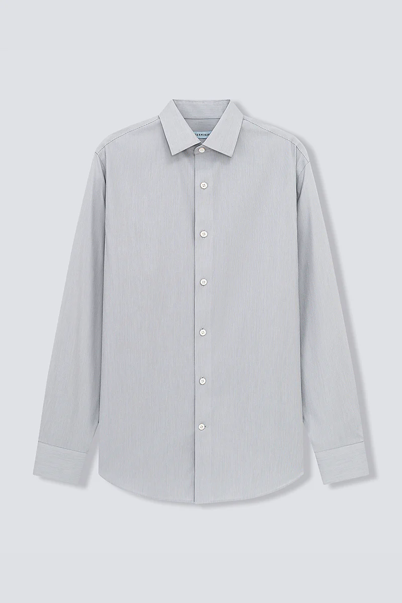 Supreme Cotton-Cashmere Dobby Dress Shirt | Grey Stripes 28700N - Image 7