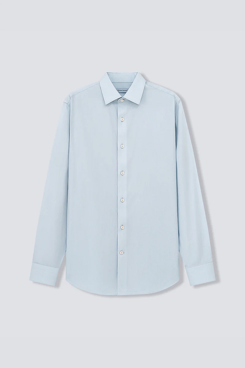 Supreme Cotton-Cashmere Dobby Dress Shirt | Pale Blue Stripes 28699N - Image 4