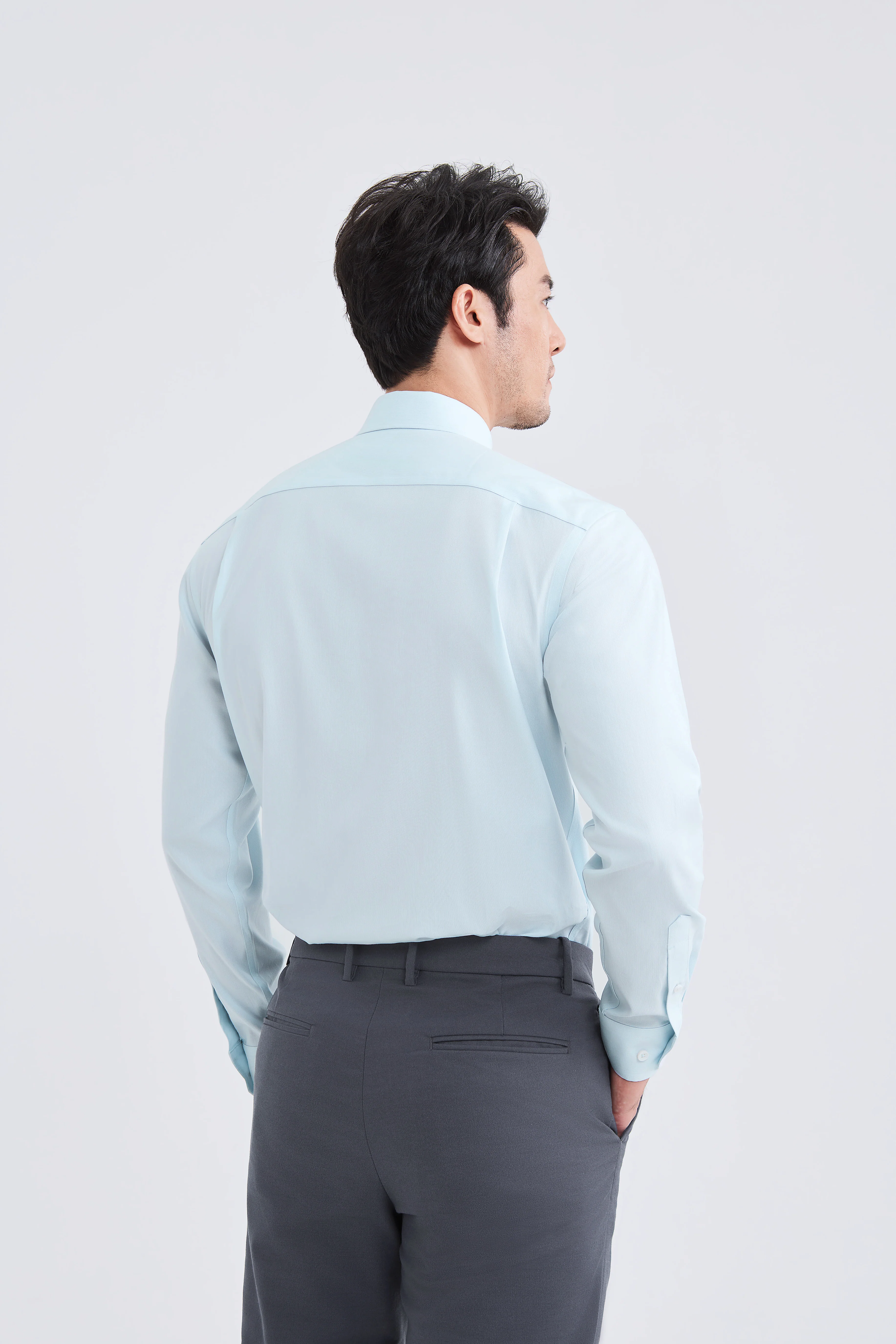 Supreme Cotton-Cashmere Dobby Dress Shirt | Pale Blue Stripes 28699N - Image 6