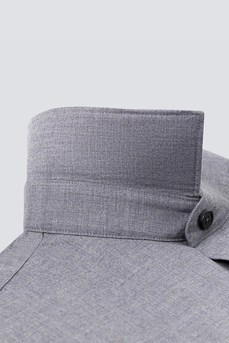 Supreme Cotton-Yak Twill Dress Shirt | Stone Grey 0372DK - Image 13
