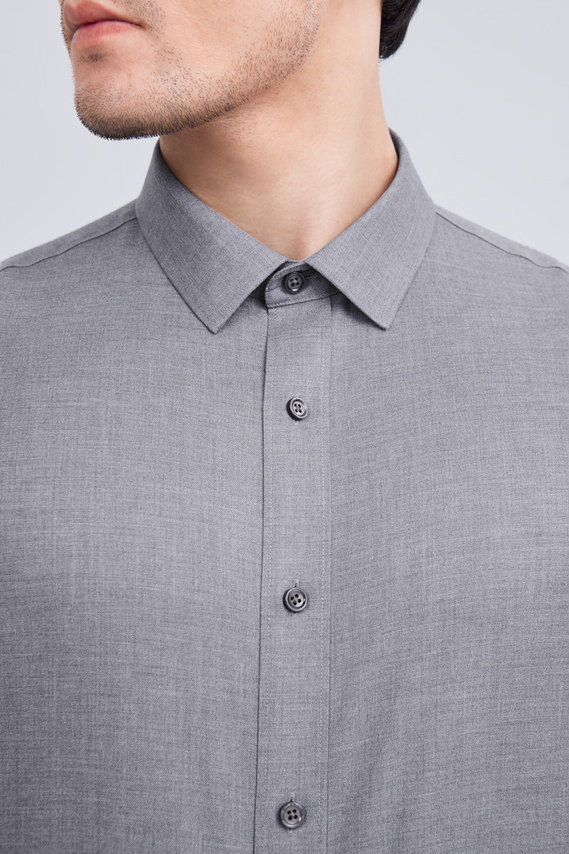 Supreme Cotton-Yak Twill Dress Shirt | Stone Grey 0372DK - Image 2