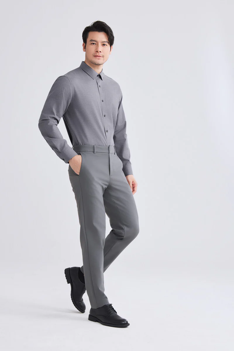 Supreme Cotton-Yak Twill Dress Shirt | Stone Grey 0372DK - Image 4