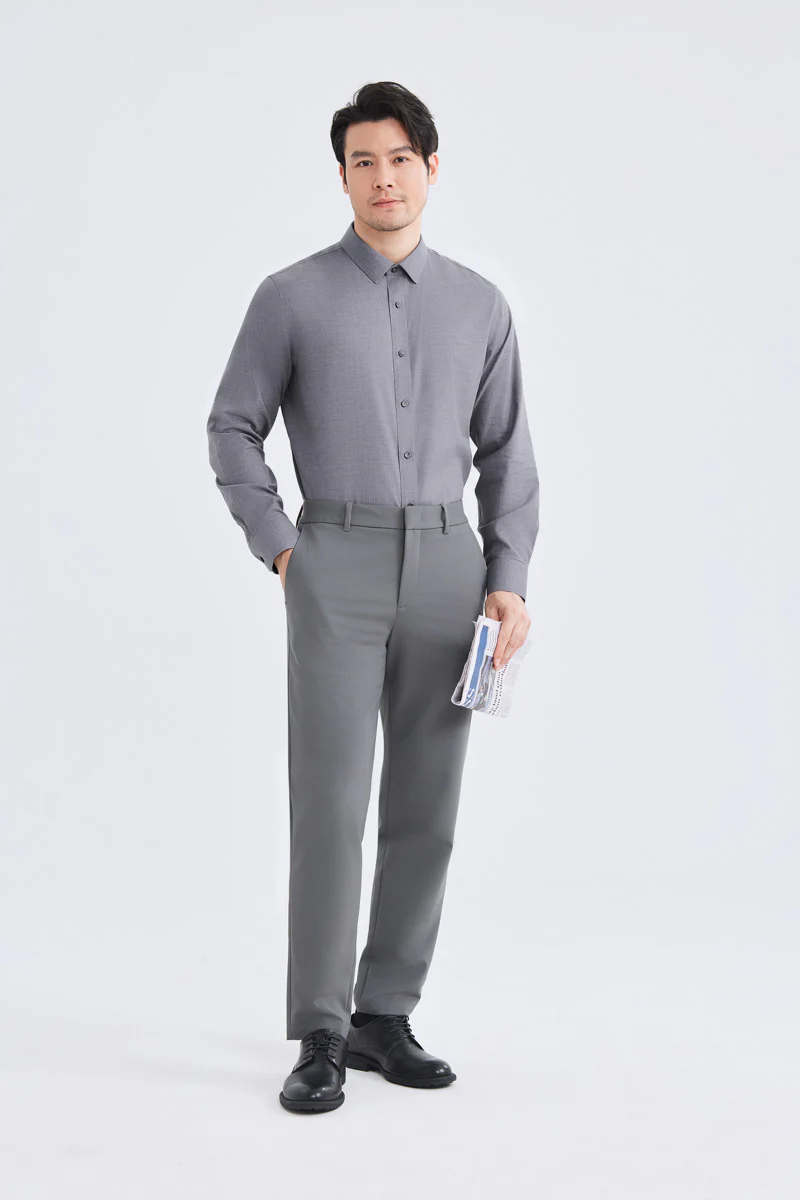 Supreme Cotton-Yak Twill Dress Shirt | Stone Grey 0372DK - Image 5