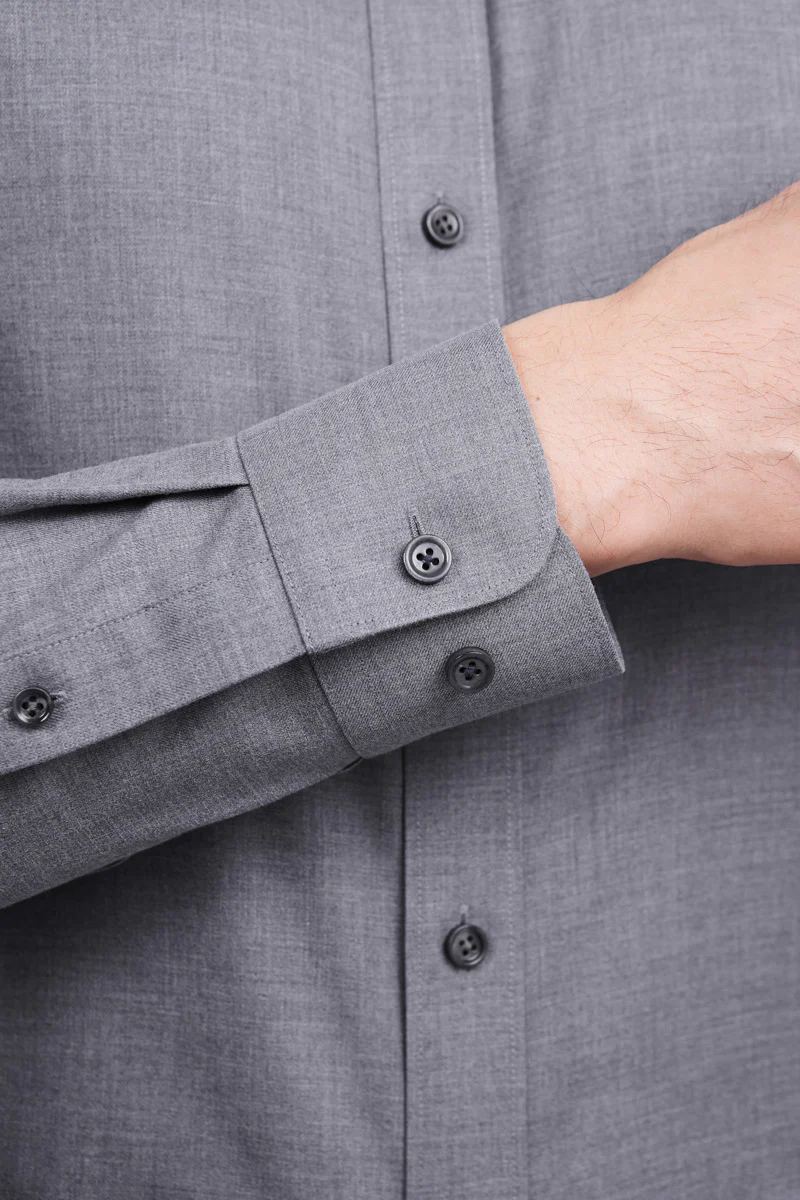 Supreme Cotton-Yak Twill Dress Shirt | Stone Grey 0372DK - Image 8