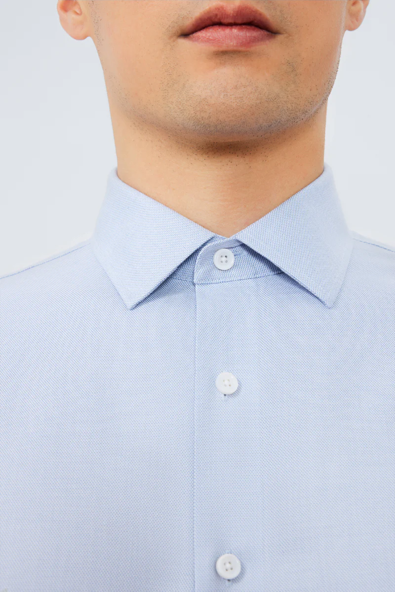 Supreme Cotton Dobby Twill Dress Shirt | Blue 7644NZ - Image 2