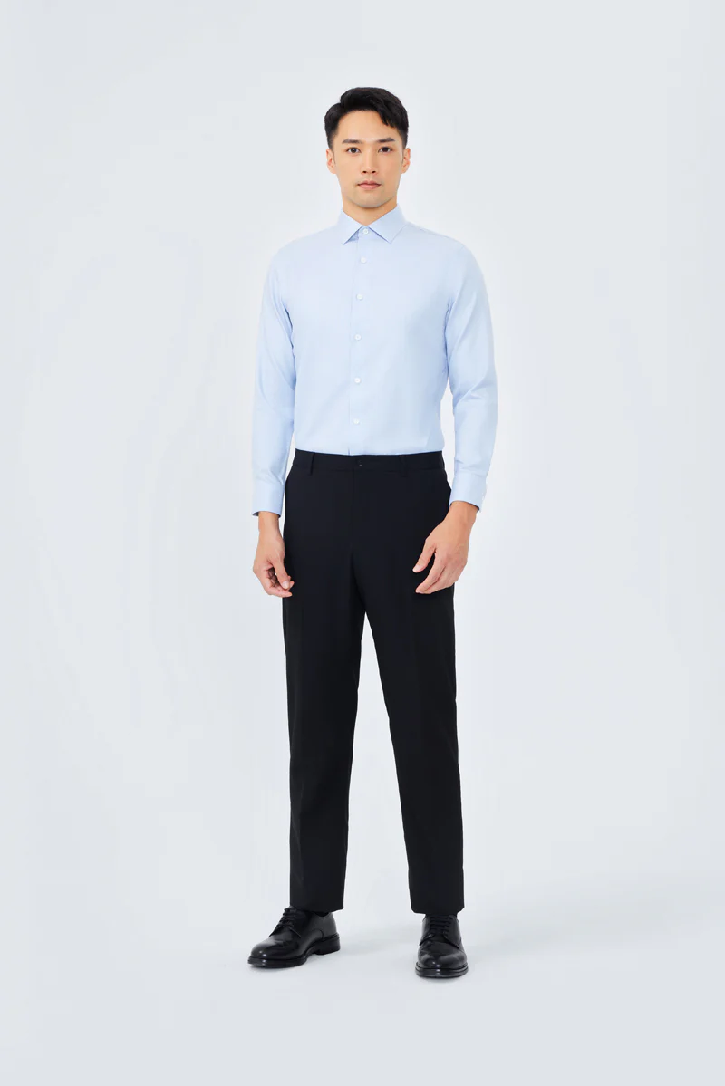 Supreme Cotton Dobby Twill Dress Shirt | Blue 7644NZ - Image 3
