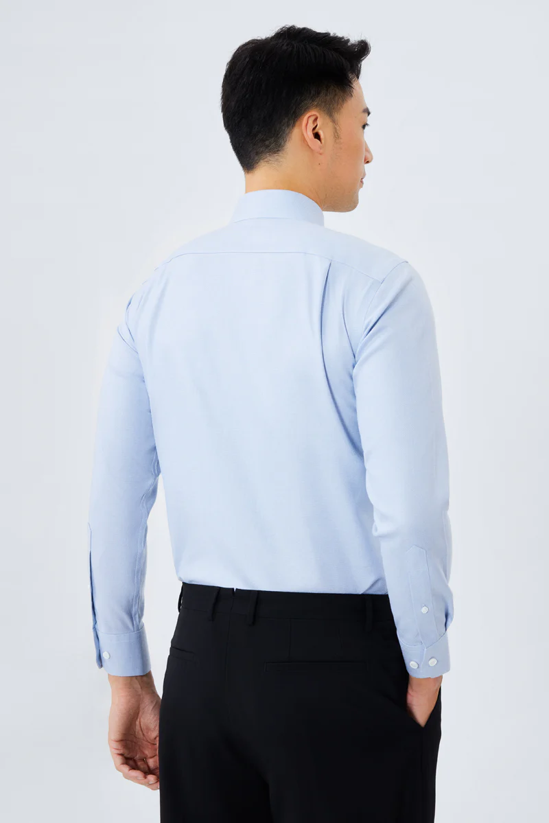 Supreme Cotton Dobby Twill Dress Shirt | Blue 7644NZ - Image 4