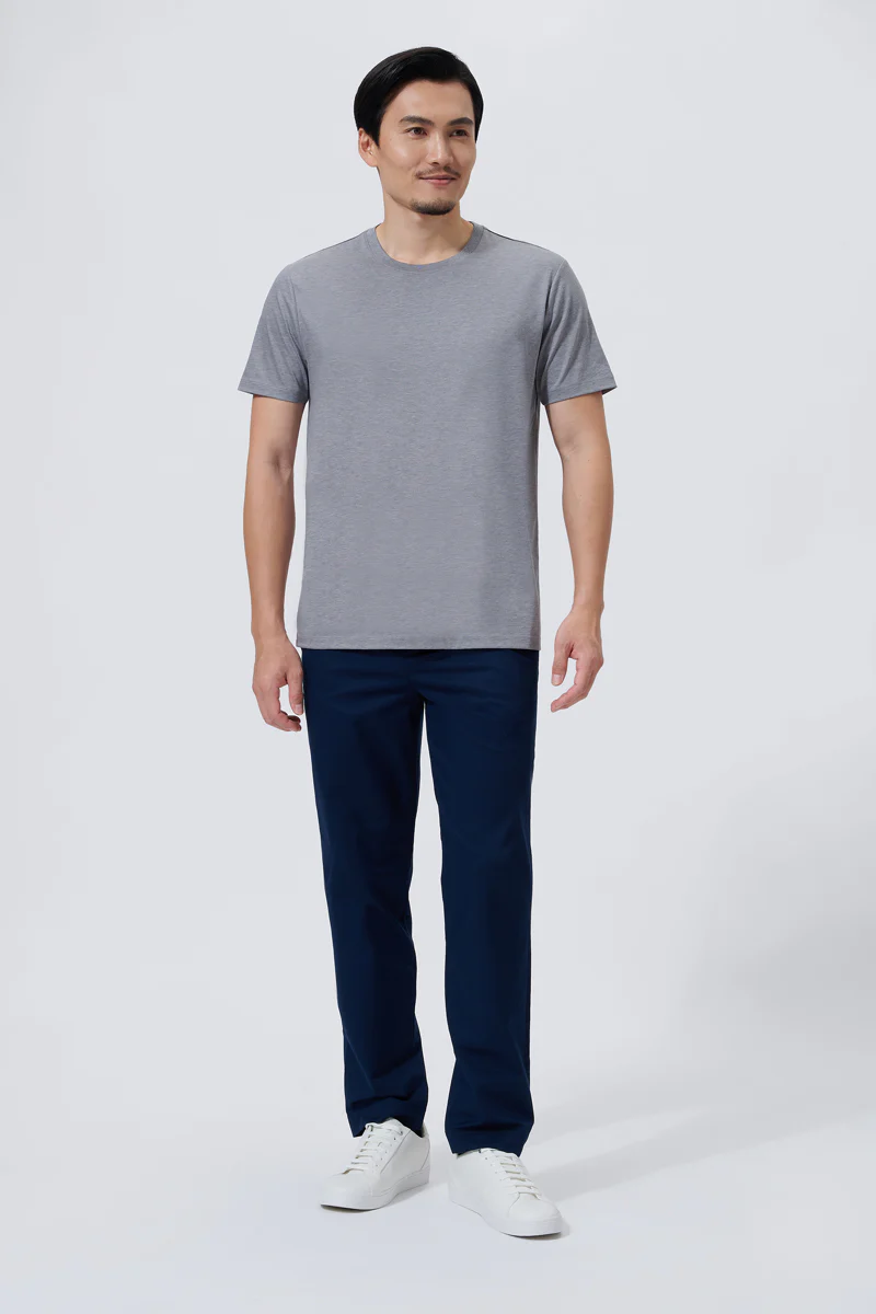 Supreme Cotton-Silk Crew Neck T-Shirt | Grey BC5081 - Image 3