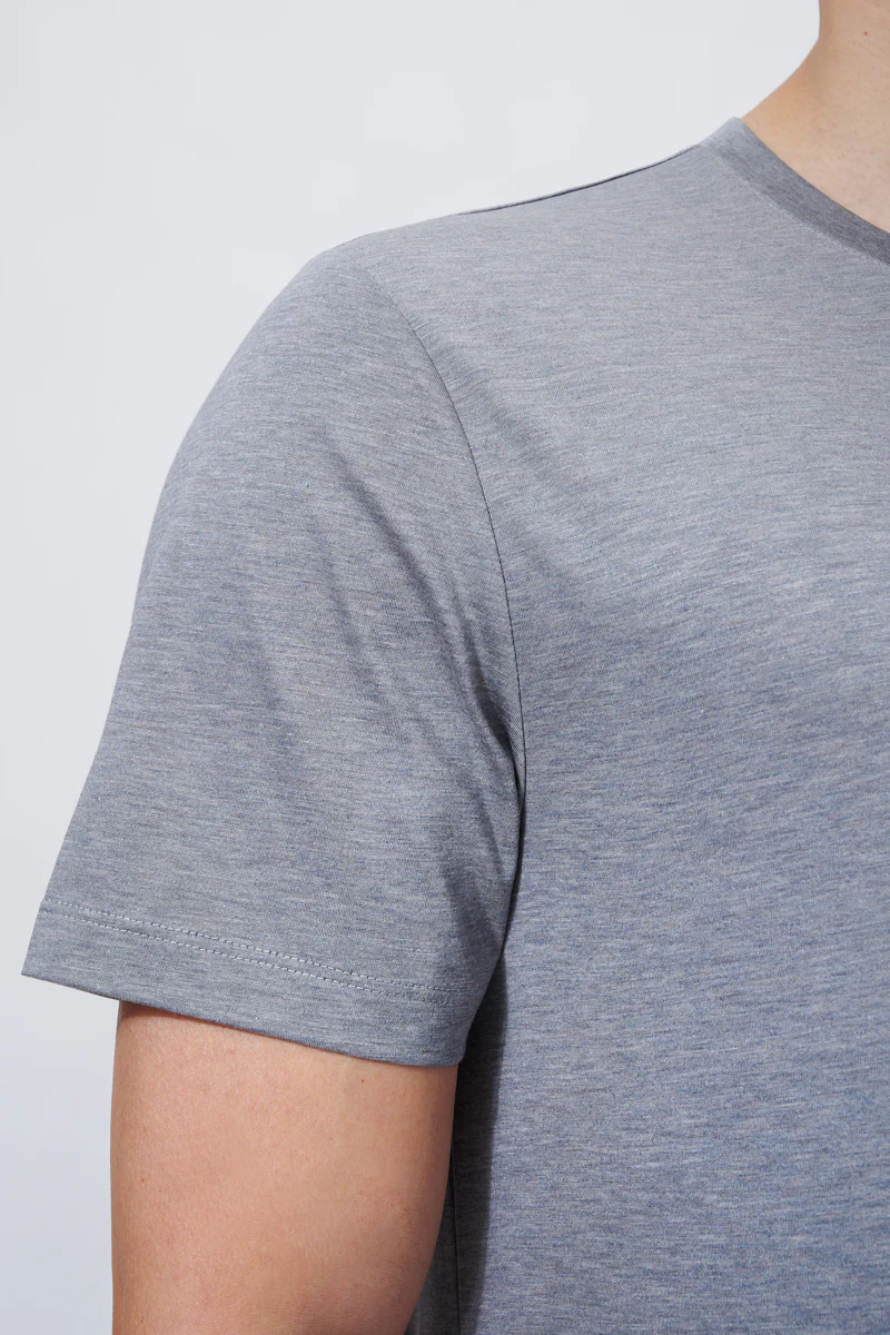 Supreme Cotton-Silk Crew Neck T-Shirt | Grey BC5081 - Image 5