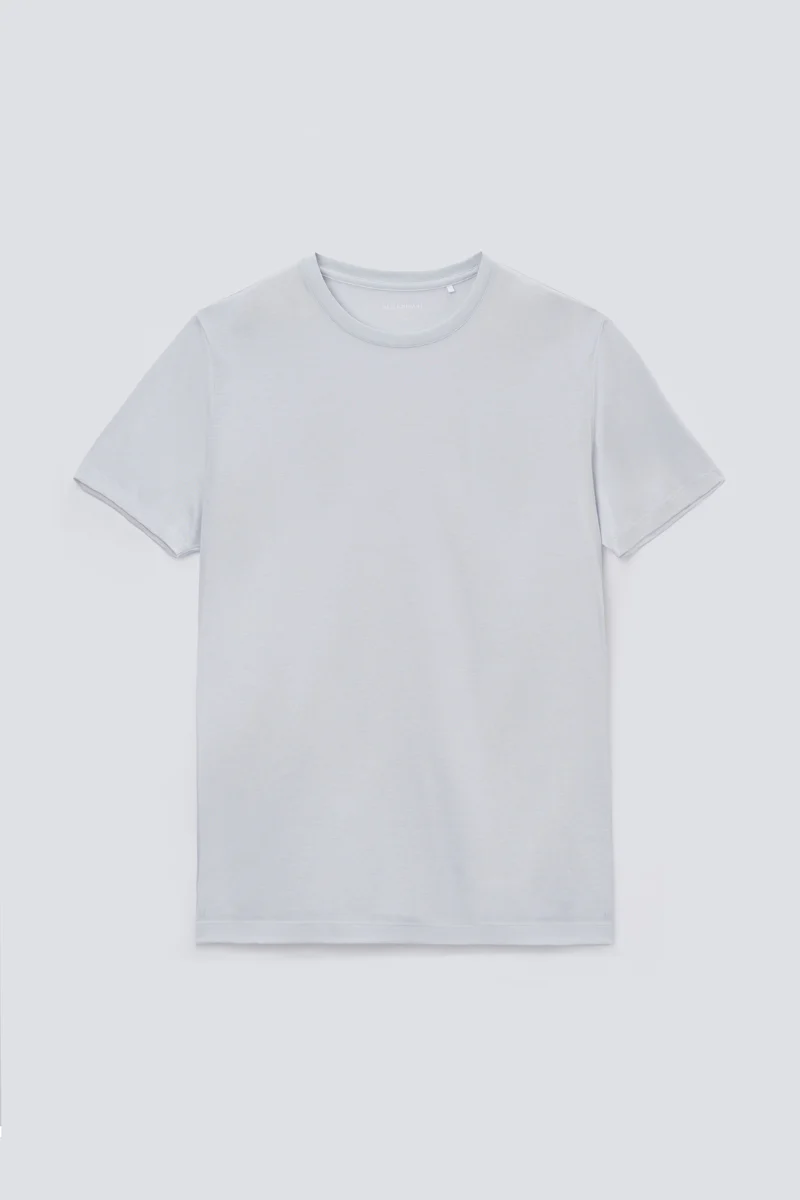 Supreme Cotton-Silk Crew Neck T-Shirt | Light Grey BLE038 - Image 10