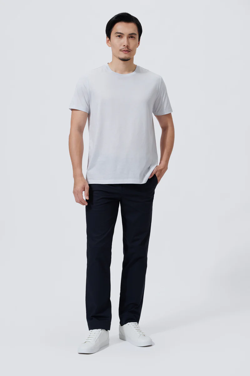 Supreme Cotton-Silk Crew Neck T-Shirt | Light Grey BLE038 - Image 3