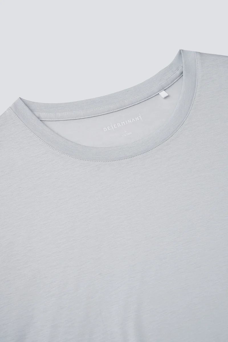Supreme Cotton-Silk Crew Neck T-Shirt | Light Grey BLE038 - Image 6