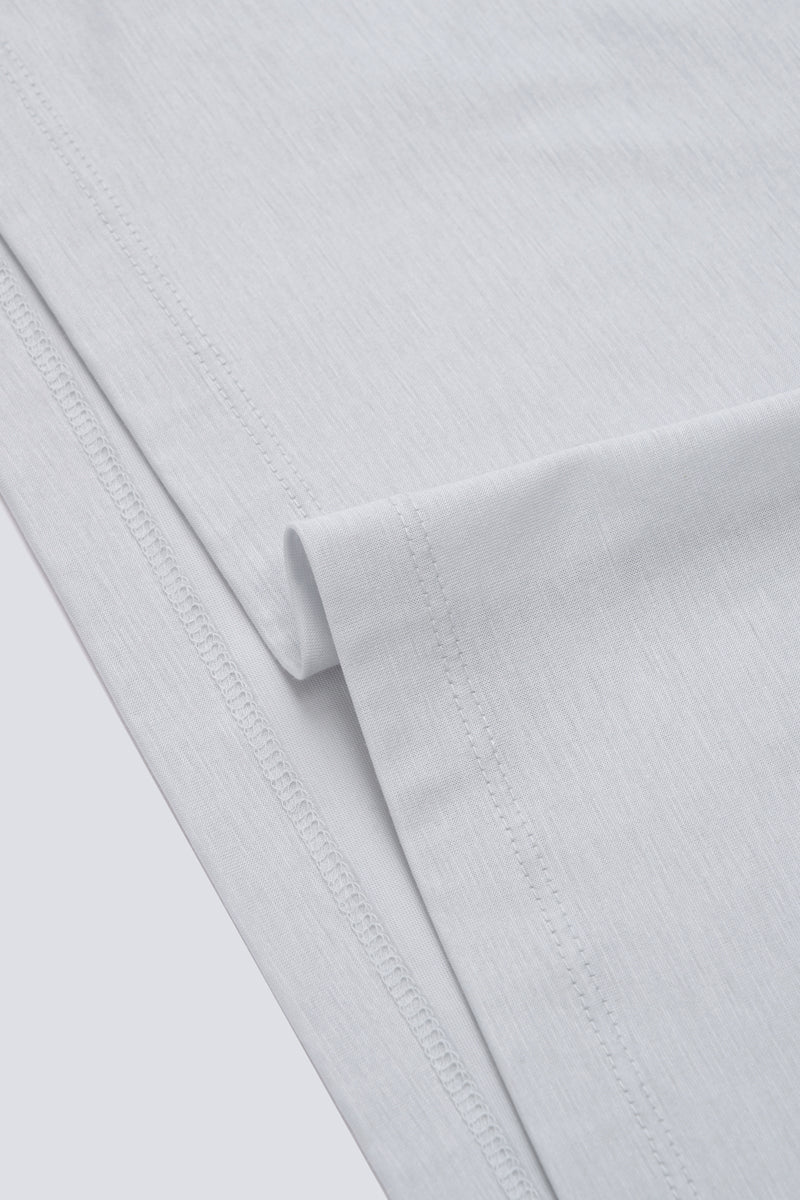 Supreme Cotton-Silk Crew Neck T-Shirt | Light Grey BLE038 - Image 8