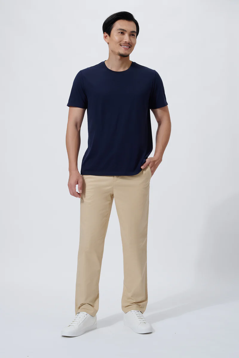 Supreme Cotton-Silk Crew Neck T-Shirt | Navy NYYD01 - Image 3