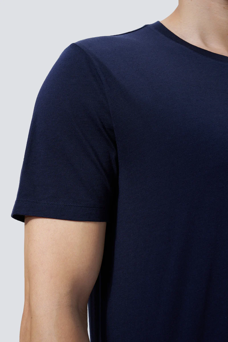 Supreme Cotton-Silk Crew Neck T-Shirt | Navy NYYD01 - Image 5