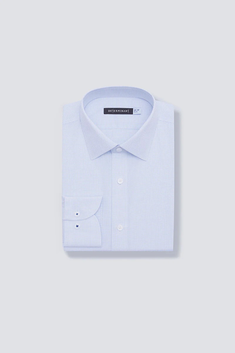 Supreme Cotton-Silk Dress Shirt | Blue Check 2741DK - Image 10