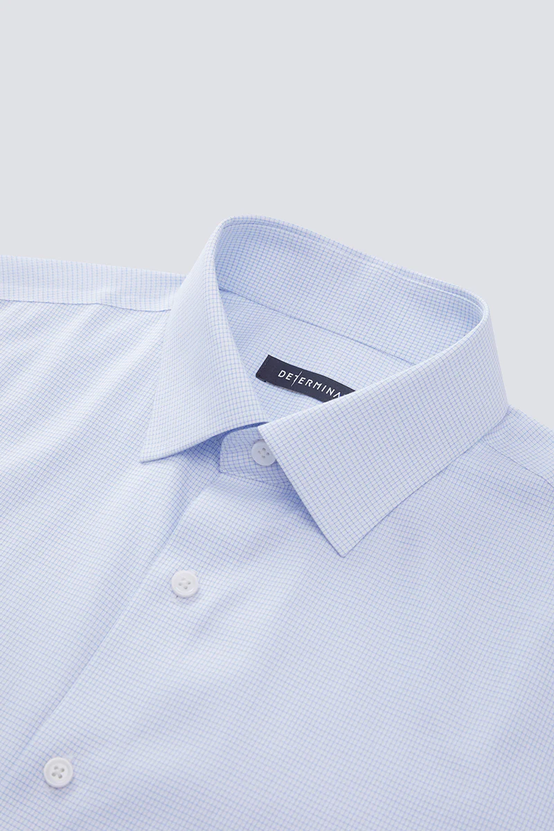Supreme Cotton-Silk Dress Shirt | Blue Check 2741DK - Image 6