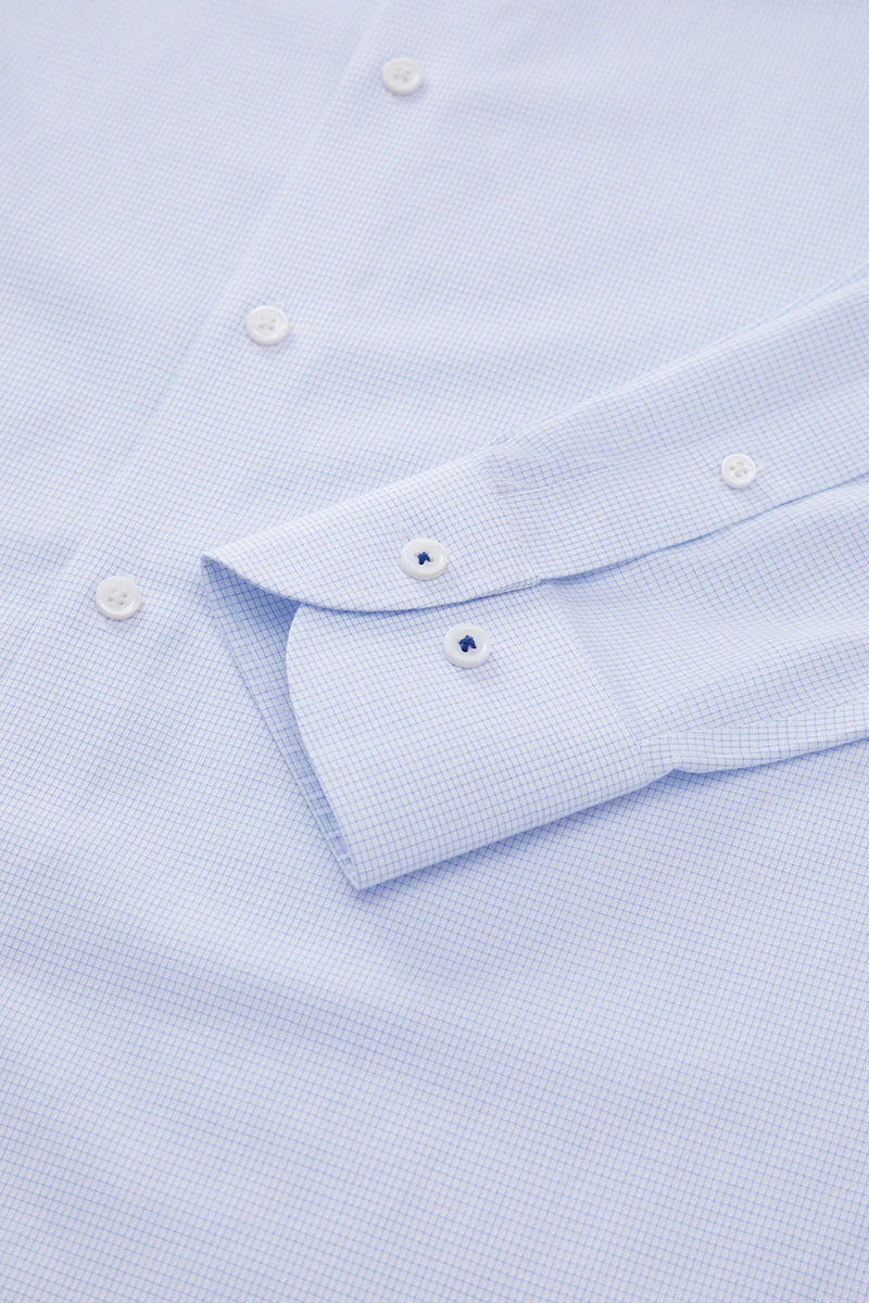Supreme Cotton-Silk Dress Shirt | Blue Check 2741DK - Image 7