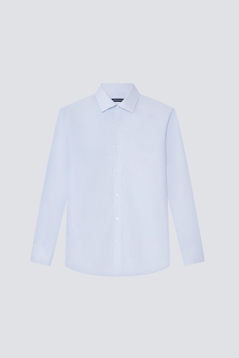 Supreme Cotton-Silk Dress Shirt | Blue Check 2741DK - Image 9
