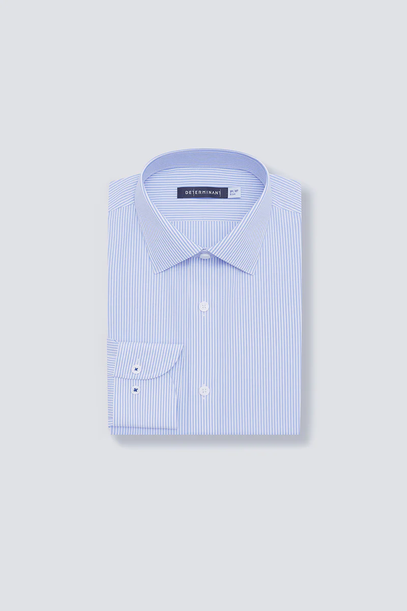 Supreme Cotton-Silk Dress Shirt | Blue Stripes 2740DK - Image 10